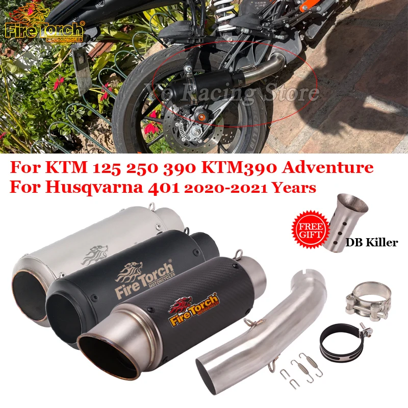 For KTM390 Adventure RC390 DUKE 250 390 For Husqvarna 401 2020 2021 Motorcycle Exhaust Escape Mid Link Pipe Removable DB Killer