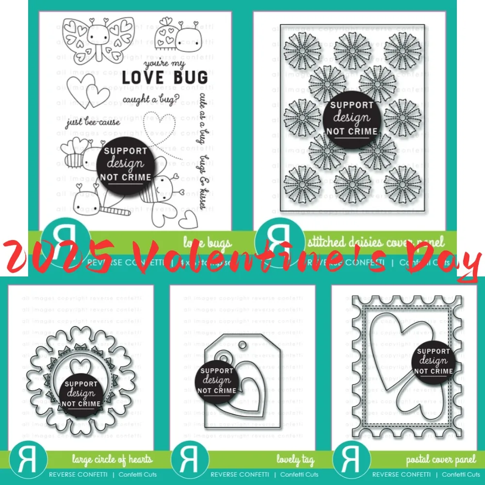 Valentine's Day Seven-star Ladybug Metal Cut Dies and Stamps for DIY Scrapbooking Photo Album Embossing Decorative Paper Cards