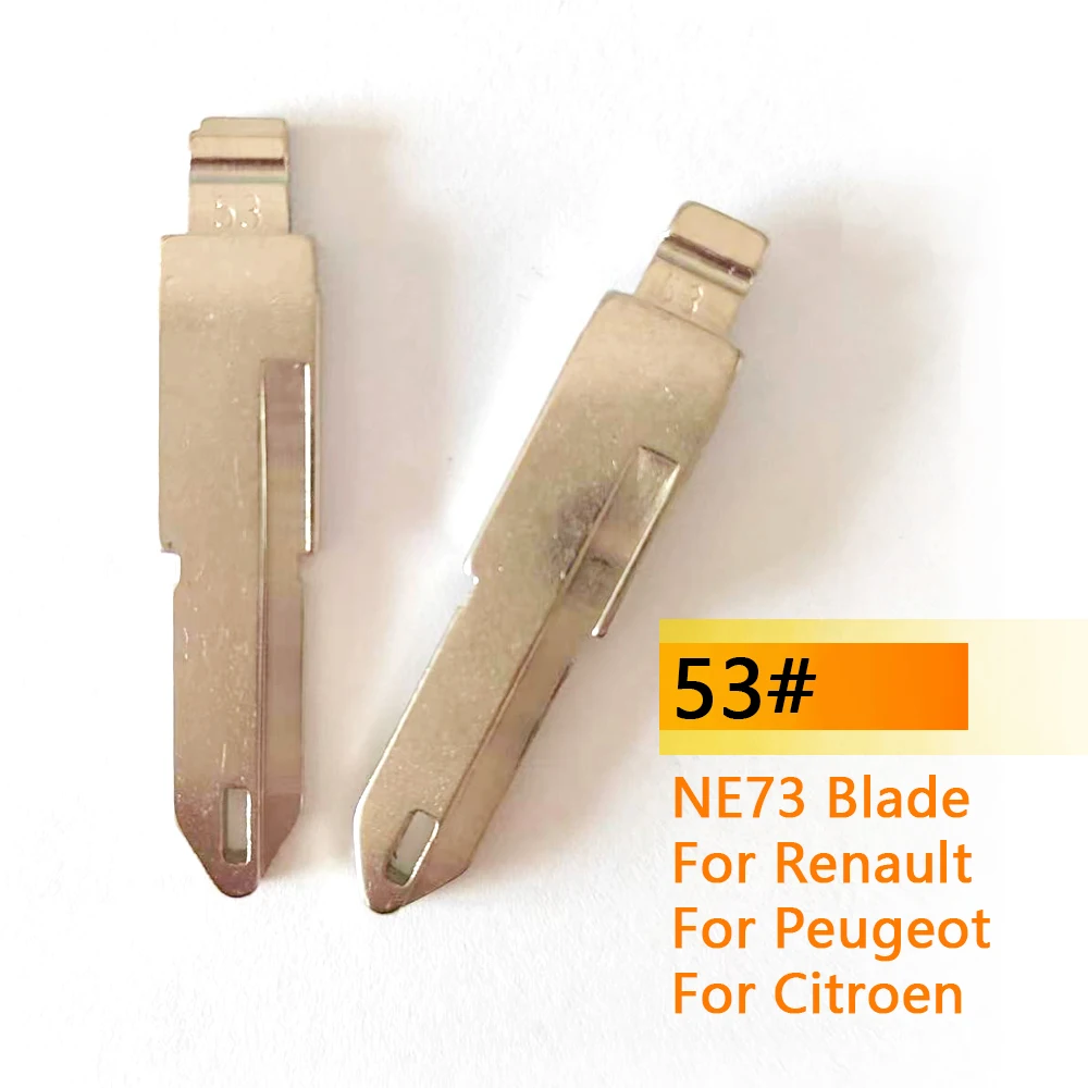 

10 шт., металлические необработанные пустые флип-брелки 53 # для Peugeot 206 207 Citroen Renault Для keydiy KD xhorse VVDI JMD NO.53