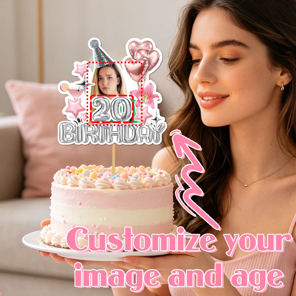 Personalized Photo Face Cupcake Toppers