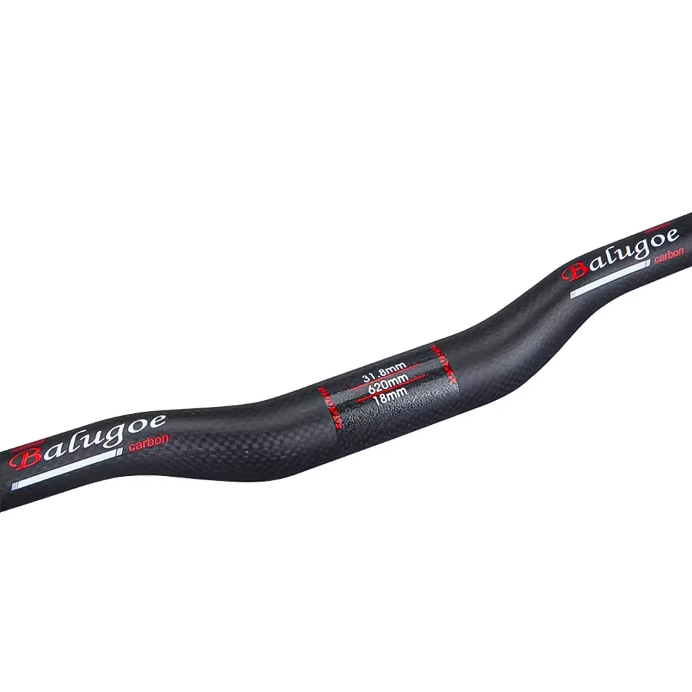 BALUGOE ألياف الكربون دراجة هوائية جبلية مقبض مستقيم مقبض ابتلاع تعديل الطرق الوعرة مع مقبض واحد 31.8 مللي متر 22.2 مللي متر ماتي #6