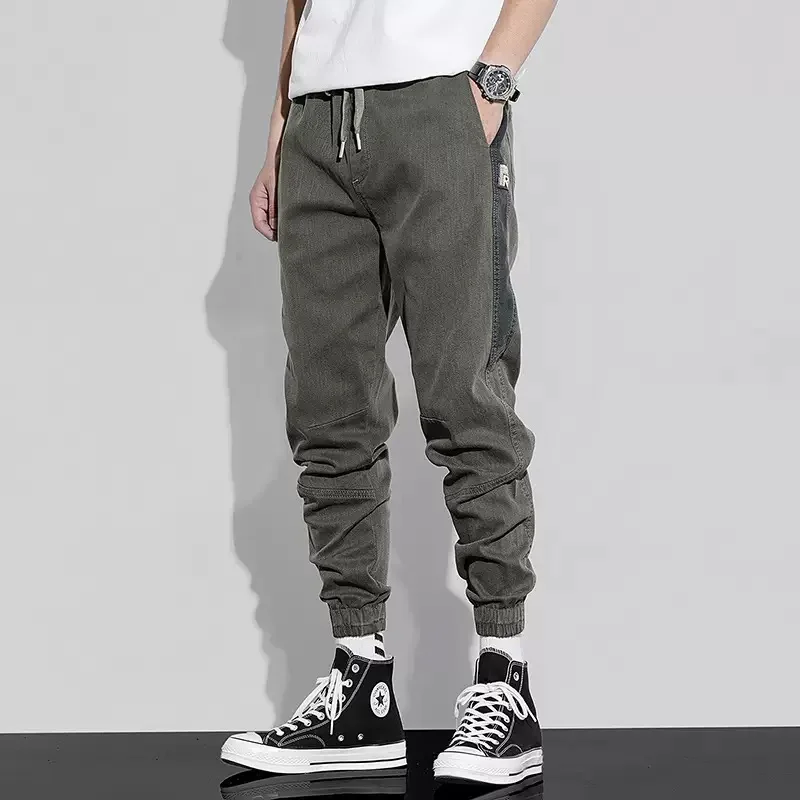 

Мужские модные джинсы из высококачественного дышащего ледяного шелка, прямые, эластичные, для весны и лета, повседневные спортивные длинные брюки