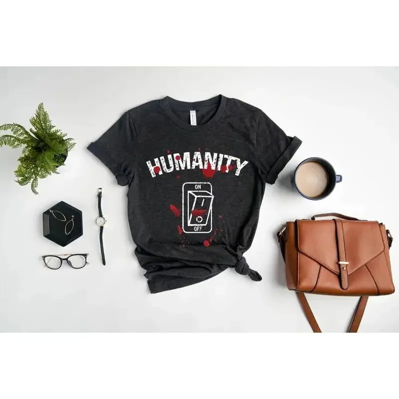 Humanity Switch Off T Shirt Vampire Salvotore Mystic Falls Sweats