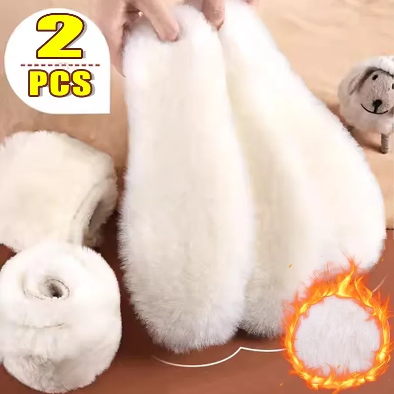 Warm Cozy Men Women Winter Insulated Snow Boots Insole Children's Soft Absorbent Padded Faux Fur Fluffy Thick Shoes Pad Insoles
