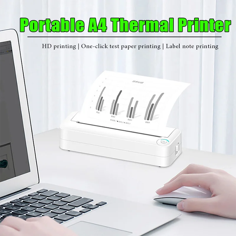 

Portable A4 Thermal Printer Bluetooth Inkless Portable Printer Wireless Printing Machine for Contract PDF Document Photo Picture