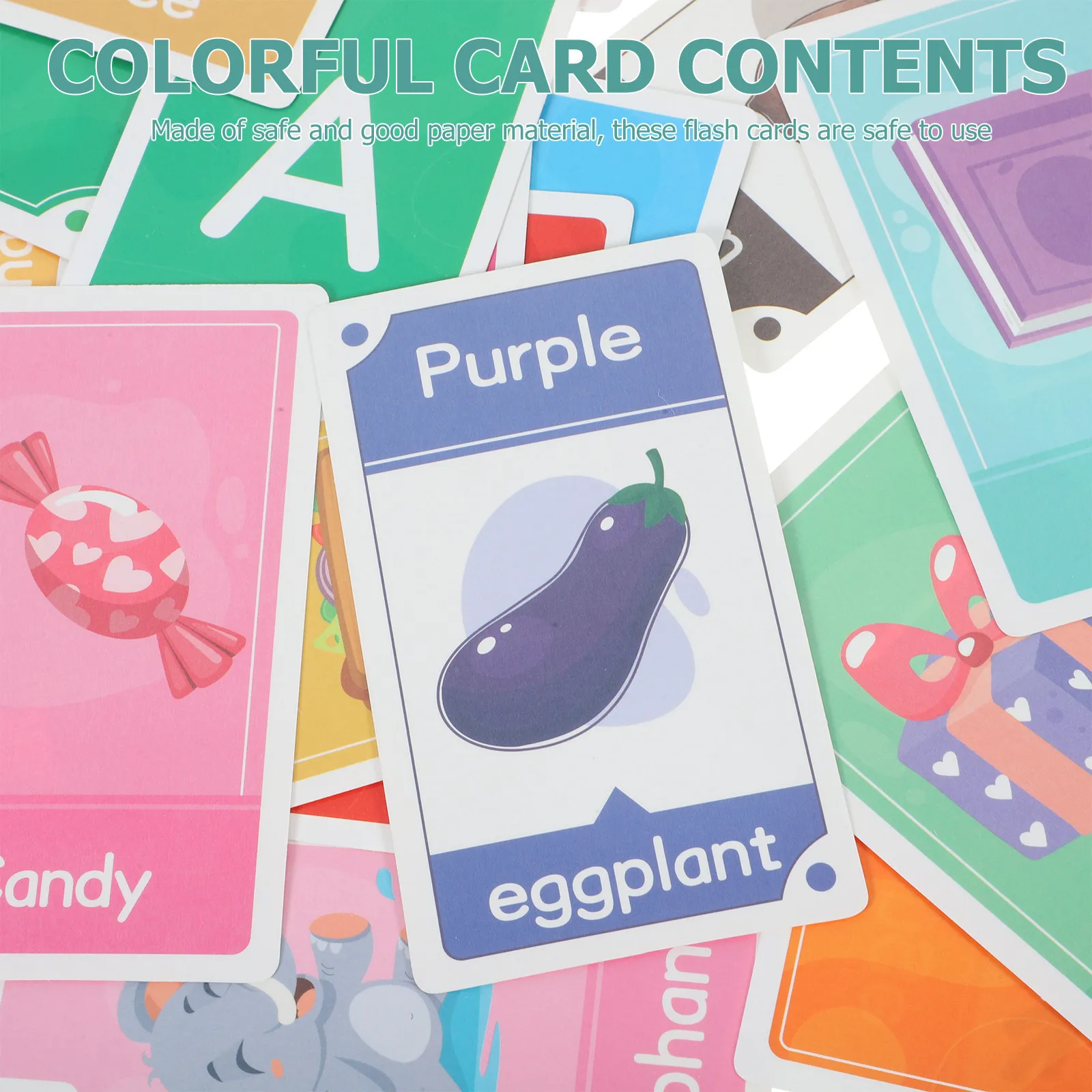 

1Set Toddler Educational Flash Cards 3-6Y Cognitive Learning Cards English Letters Numbers Colors Shapes Safe Thick Paper