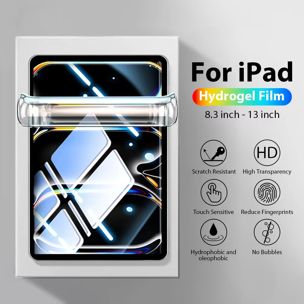 Hydrogel Film For iPad Pro 13 M4 12.9 Air M2 M3 11 5 4 A16 10 9 9th 10th Generation Mini 7 6 2025 Screen Protector No Glass Film