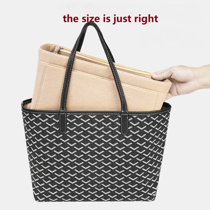 【Only Organizer】For Goyard ANJOU Tote Bag Organizer Insert Makeup Organiser Divider Shaper Protector Compartment Inner