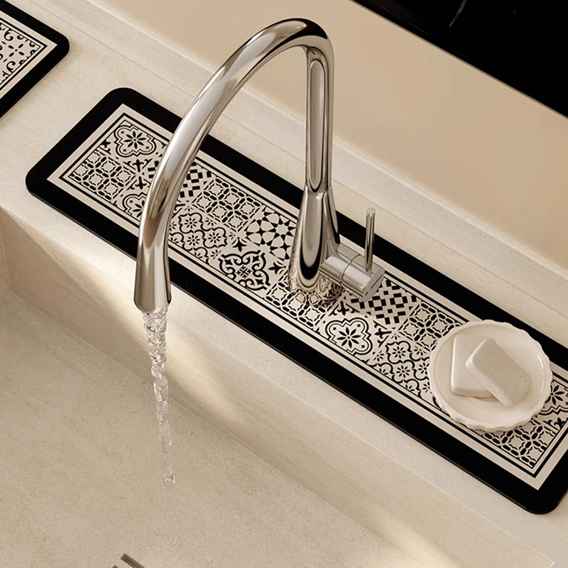 Diatom Mud Sink Faucet Mats Kitchen Sink Faucet Drainer Absorbent Tap Mat Quick Dry Mats for Kictchen Countertop Protecter