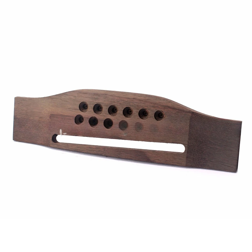 12 String Acoustic Guitar Rosewood Bridge Saddle Hole Drilled Wooden Bridge Replacement Part for Folk Guitar