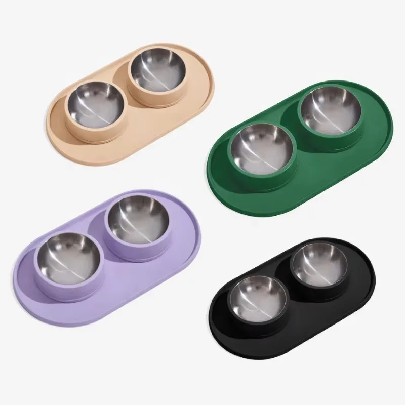 

Wholesale Nonslip Large Stainless Steel Dog Bowl/pet Bowl /cat Bowl with Double Stainless Steel Feeder Pet Food Bowl Dish