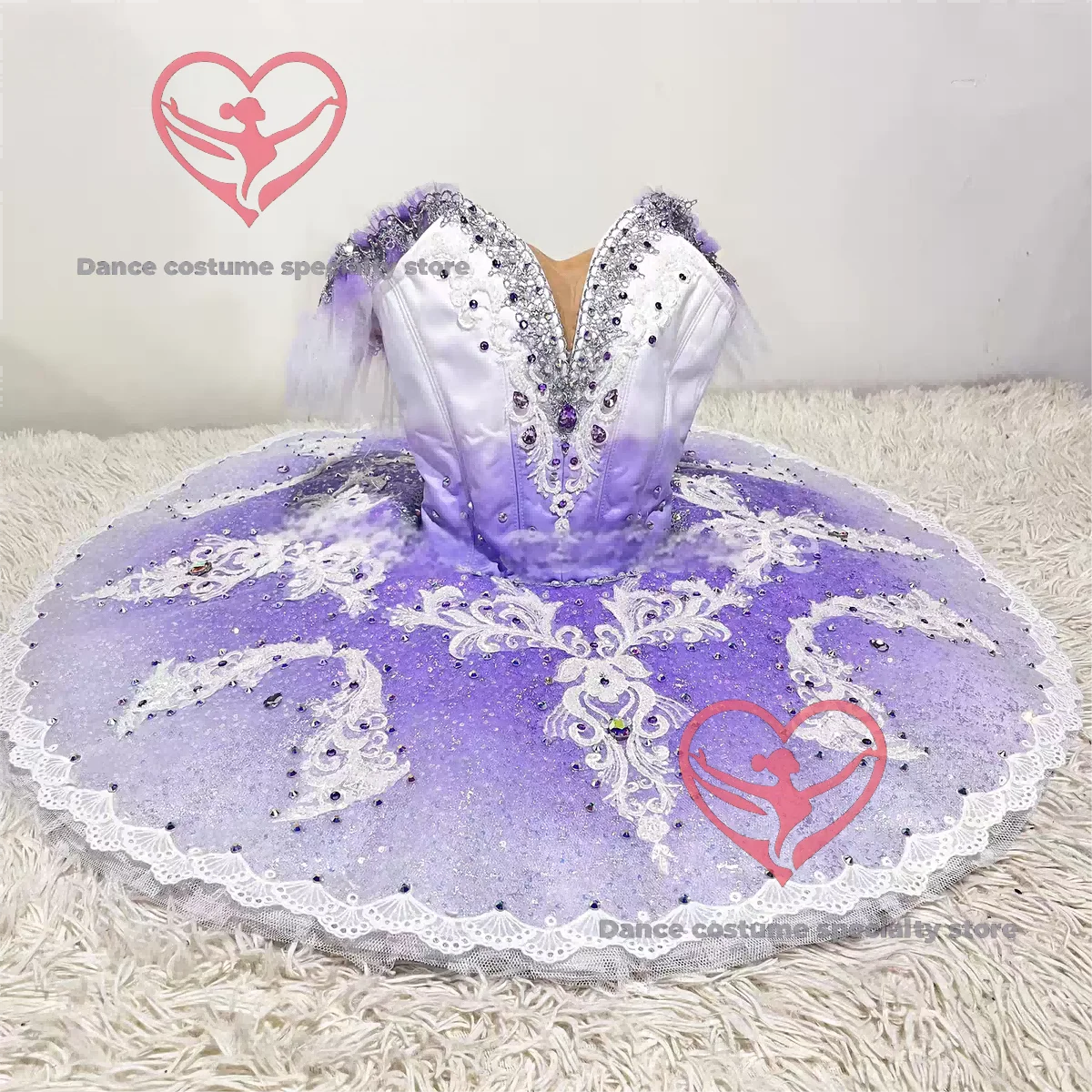 High-end custom purple gentle fairy doll ballet dress professional tutu competition GDC professional custom