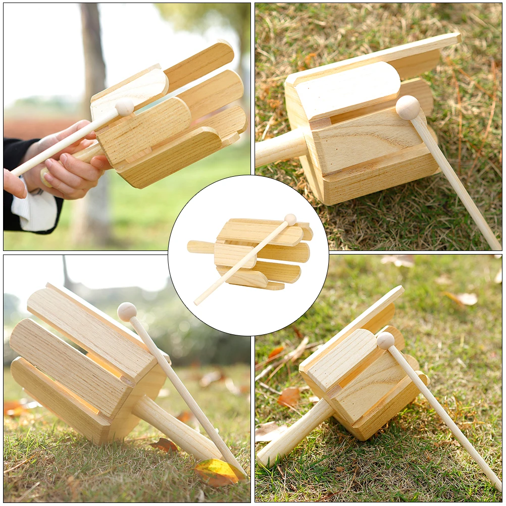 1 مجموعة قوية خشبية الموسيقى إيقاع لعبة أطفال قرع آلة اللعب الموسيقية