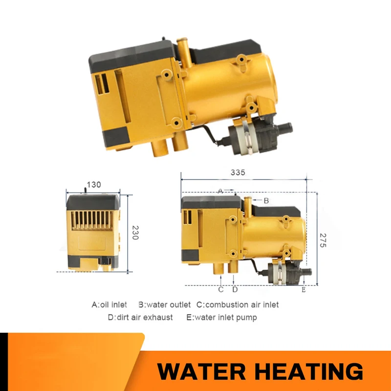 12Kw 12/24V versione inglese riscaldatore ad aria ad acqua calda riscaldatore di parcheggio idraulico Diesel telecomando riscaldatore interno per