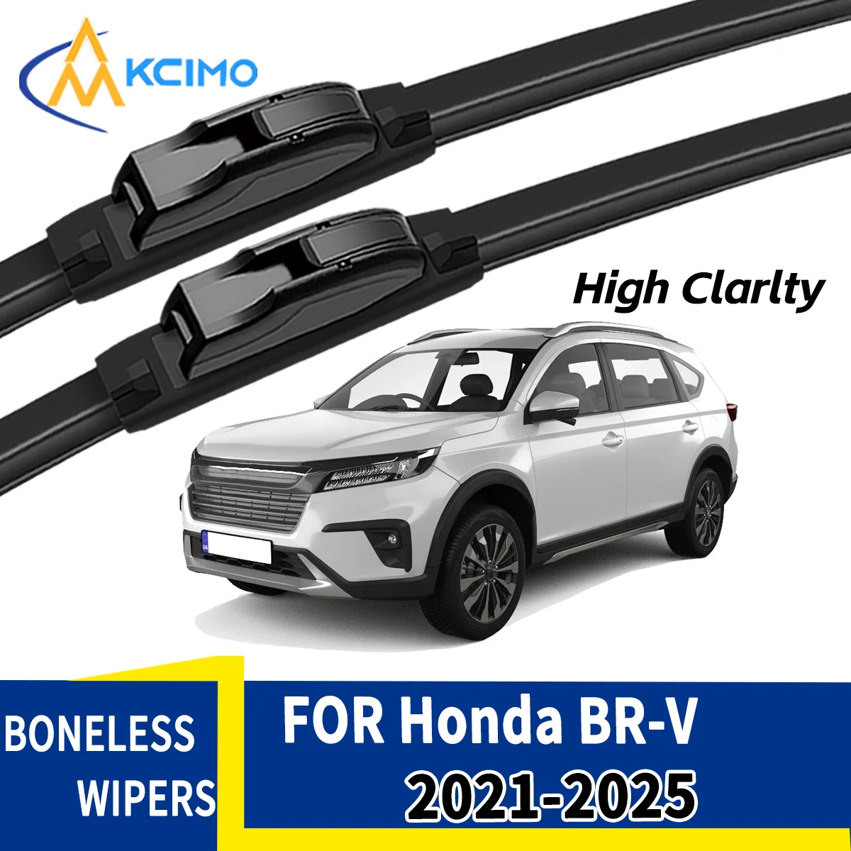 Clear Vision Rain or Shine 2Pcs Front Wiper Blades For Honda BR-V DG3 2021-2025 All-Weather Durability Safe Driving