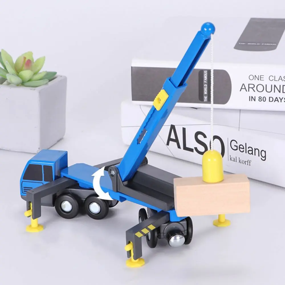 พลาสติกวิศวกรรมยานพาหนะ MINI Crane วิศวกรรมรถรุ่น Inertial ยกรถบรรทุกของเล่น Telescopic ARM ไม้รถไฟของเล่น