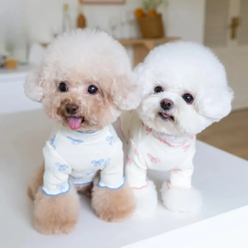 Cute Pet Dog Clothes Winter Bow Coat Bottom Shirt Pet Hoodie Teddy Coat Dog Pomerania Small Dogs Sweater Winter Puppy Clothes