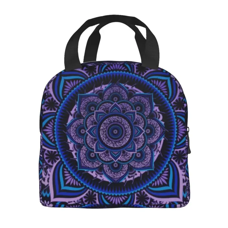 Custom Poetics Mandala Lunch Bag Men Women Boho Thermal Cooler Insulated Lunch Boxes for Children School