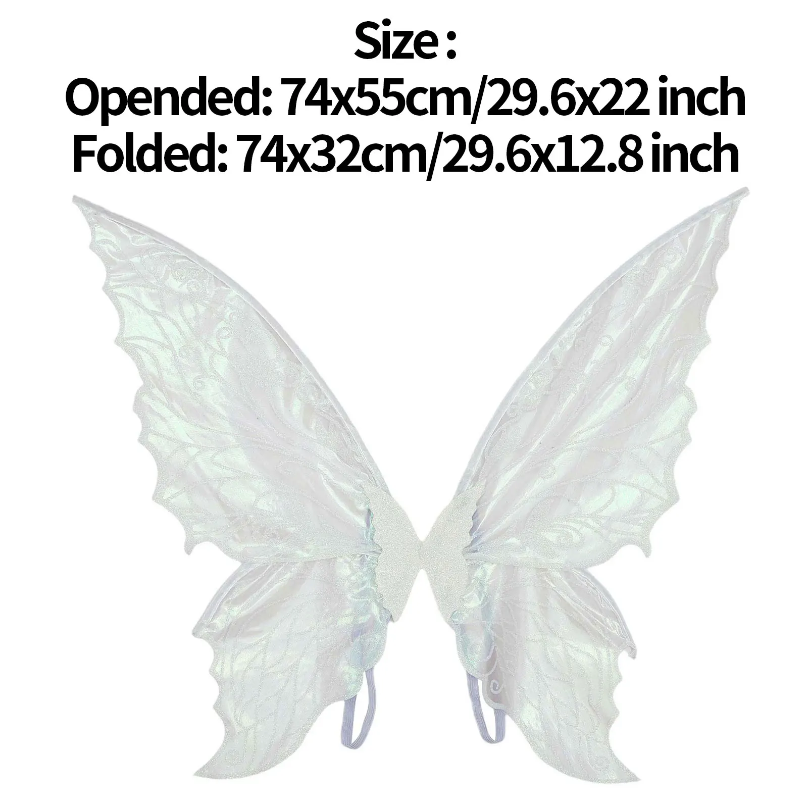 Butterfly Fairy Wings Kids Adults Gradient Sheer Shiny Wings Fairy Angel Wings with Elastic Shoulder Straps for Halloween