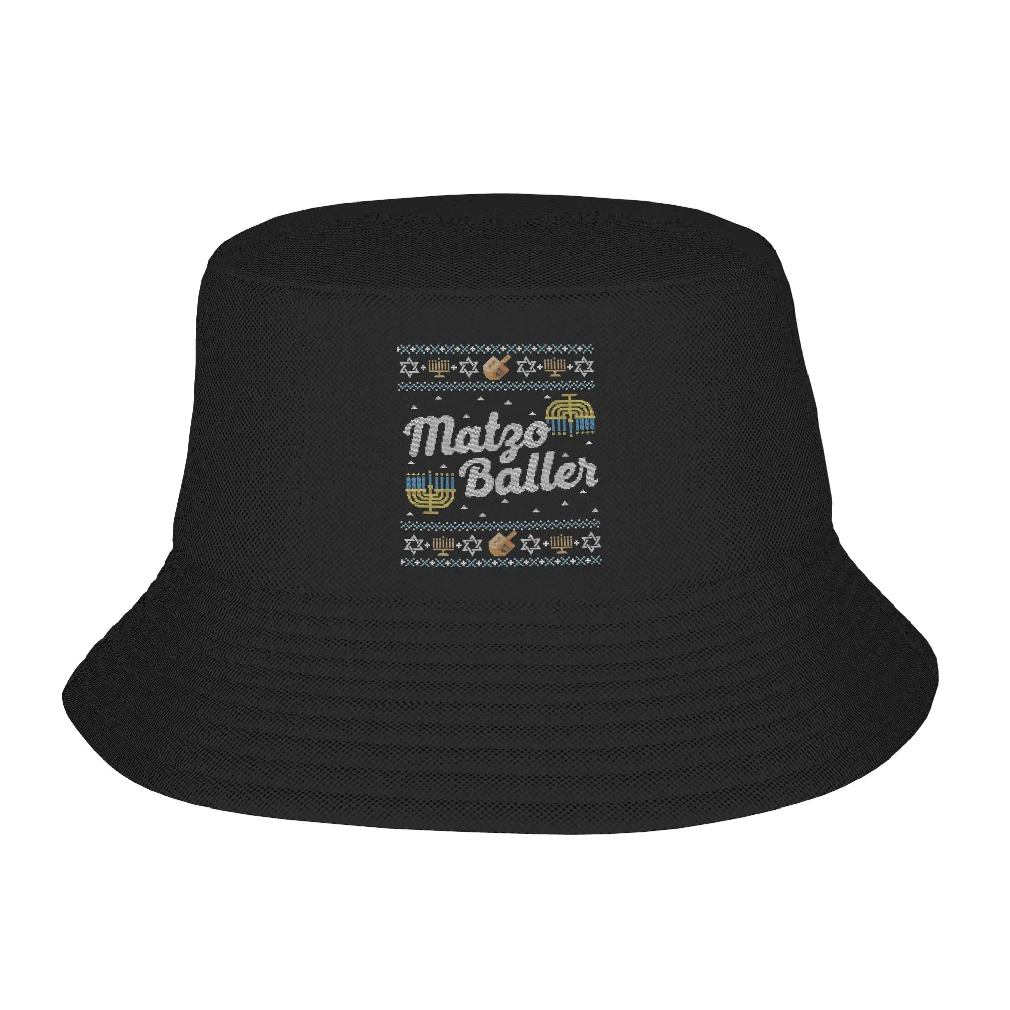 Teen Bucket Hat Hanukkah Matzo Baller Jewish Summer Beach Vacation Getaway Headwear Outdoor Fishing Caps Bob Hat Gifts Idea