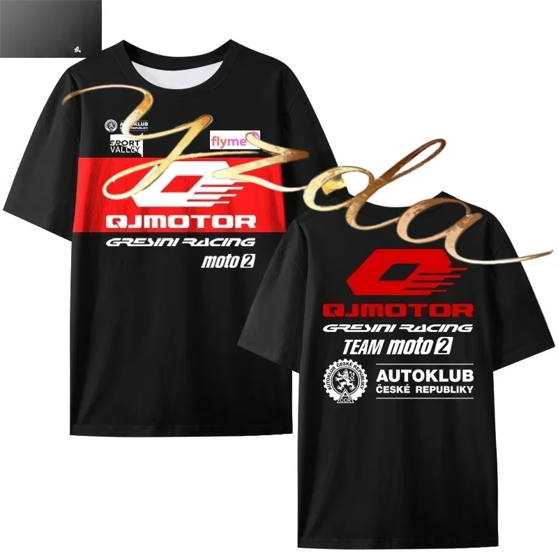 

Qjmotor Team Gresini Moto2 Motorcycle Same Short Sleeved T-shirt Summer Men's and Women's Fashion Sports T-shirt Top