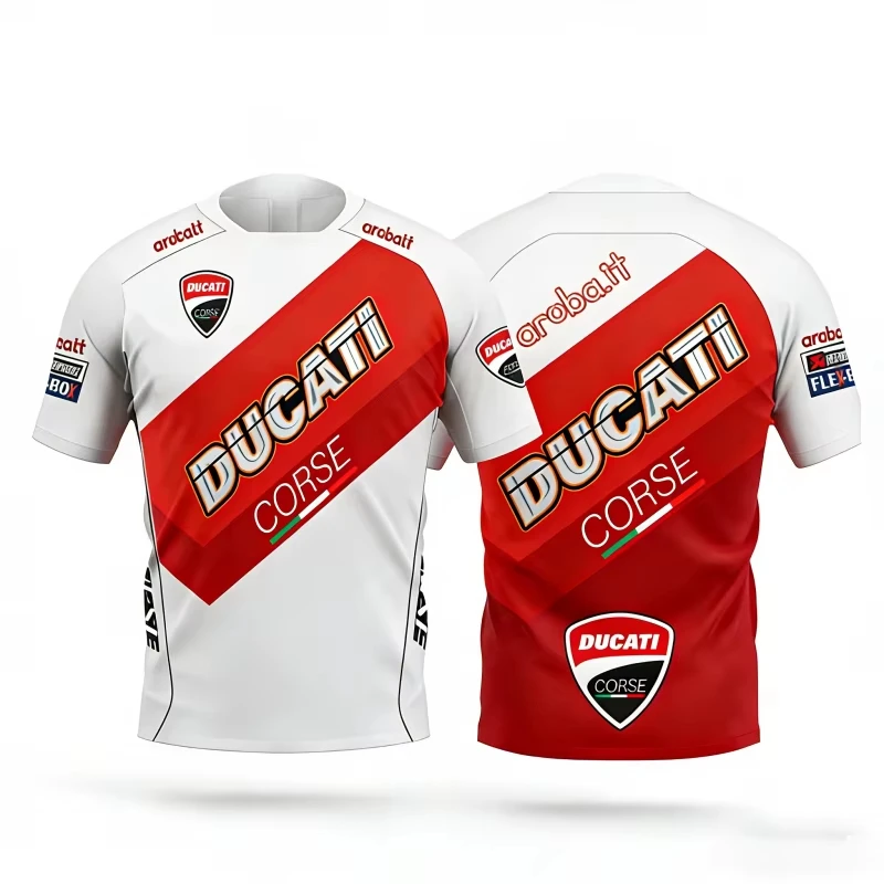 Fashion Men's Women's New Motorcycle Off Road Bicycle T-shirt Breathable Quick Drying Sports Shirt for Ducati Family Kids Tees
