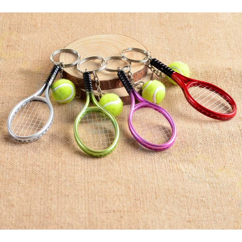 2 pezzi borsa da Tennis ciondolo plastica mini racchetta da tennis portachiavi piccoli ornamenti sport portachiavi fan souvenir portachiavi regali