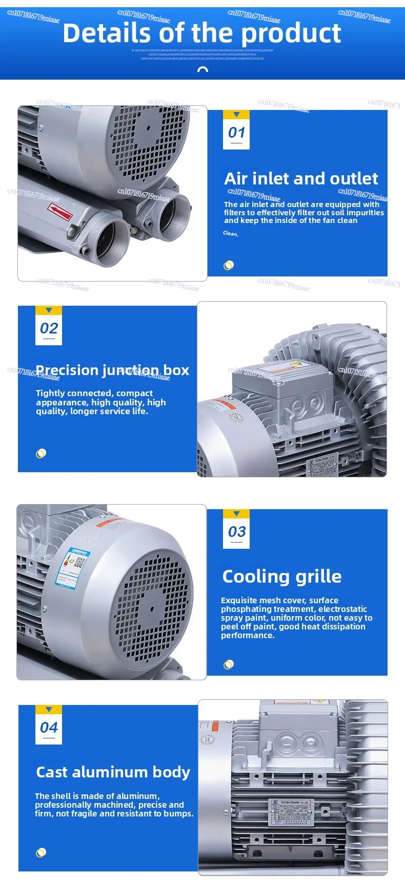 High Pressure Vortex Fan, Dual-purpose Industrial Vortex Air Pump