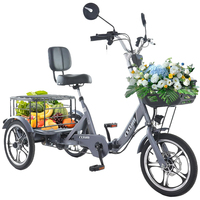 cysum Electric Tricycle for Adult,Electric Bike Three Wheels for Men Women Adult 48V 12Ah Li-Battery 16 Inch City Electric Bike