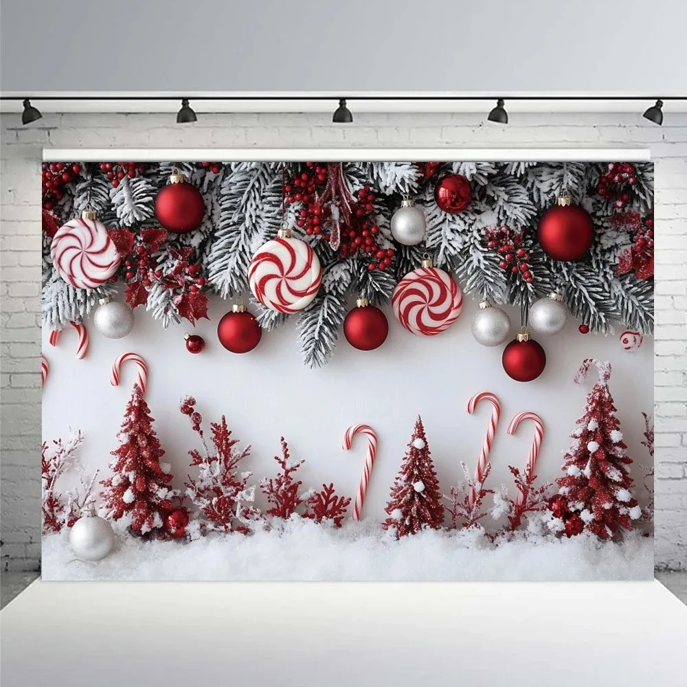 Winter Christmas Snowflake Red Candy Bell Theme Banner Background, Christmas Party, Home Decoration Photography Background Cloth
