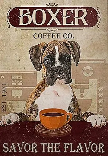 CANE CORSO Dog Coffee Poster Laundry Room Art Print Bathroom Decor Home Decor Dog Signs Road Signs High Way Metal Tin Sign