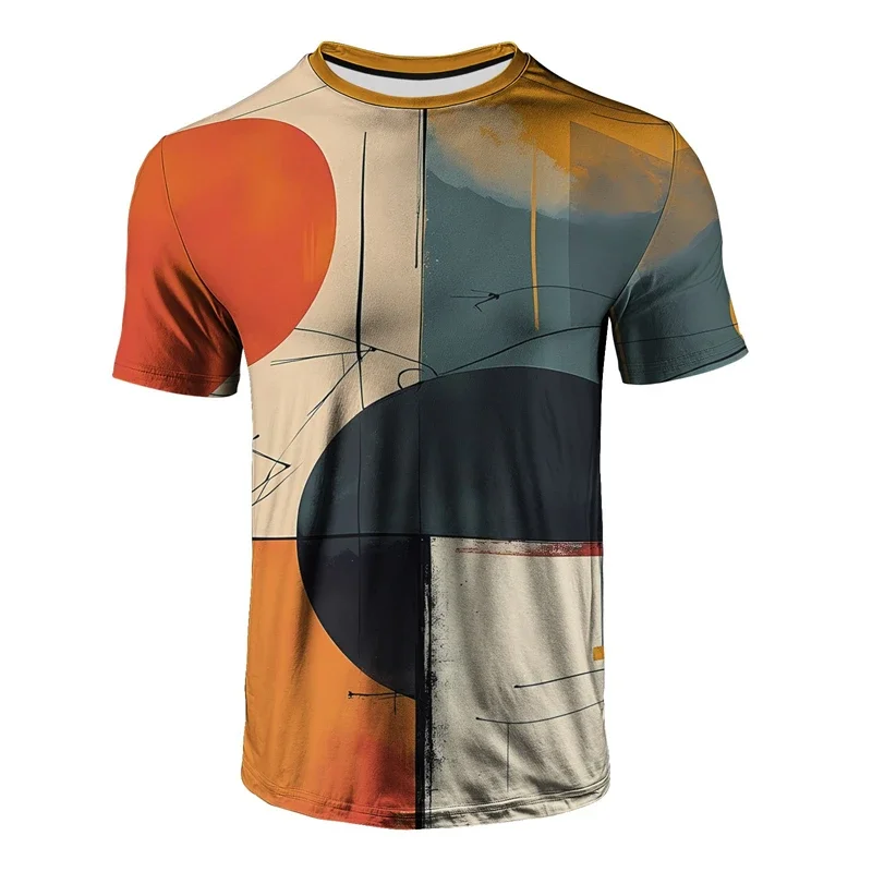 Camouflage Forest Print Short Sleeve T Shirt Crew Neck Casual Outdoor Tee for Men
