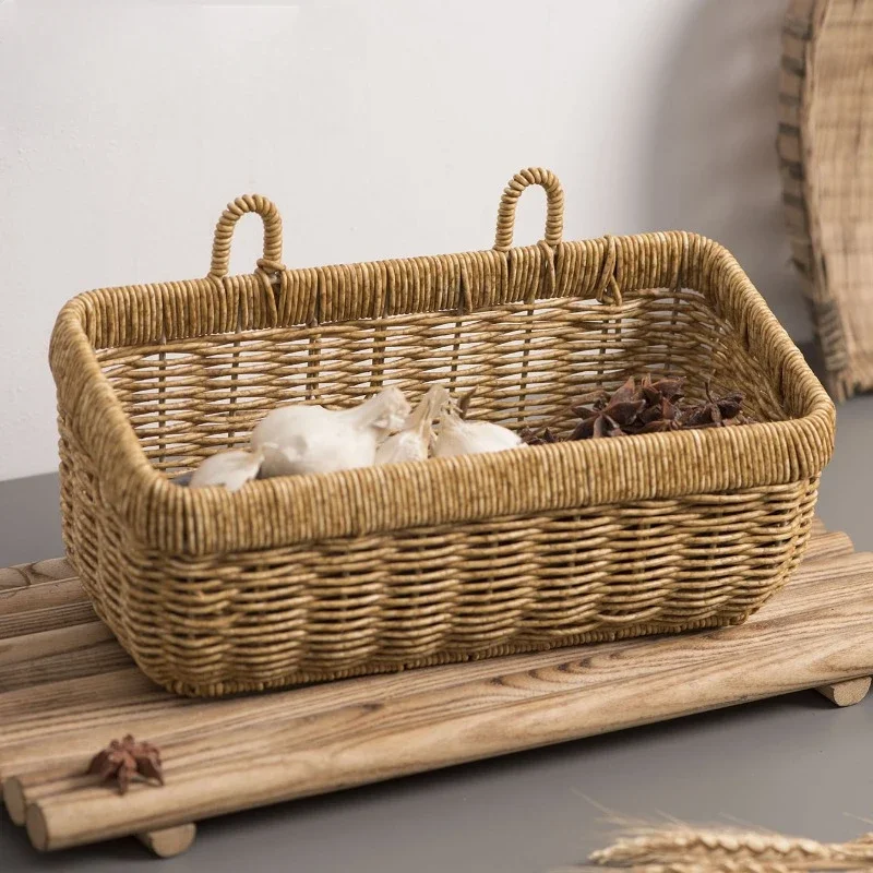 Imitation Vine Weaving Storage Basket Handmade Weaving Storage Basket Home Decoration