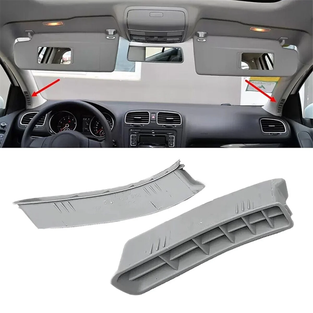 1Pair A-Pillar Air Outlet Front Window Air Conditioning Vents for VW Golf 6 GTI Golf MK6 2009-2014 Creamy White