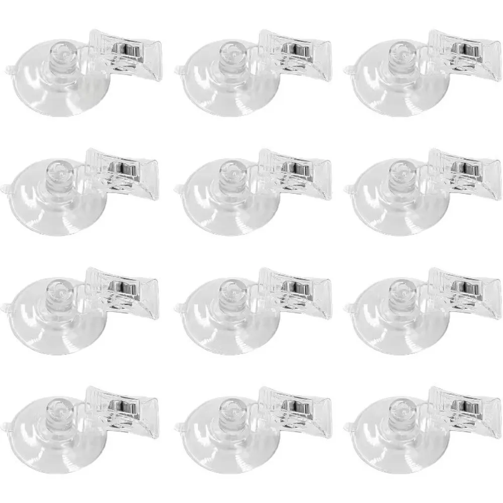 Simple Plastic Suction Cup Clip 360° Rotatable Clear Price Tag Holder POP Display Clip Aquarium
