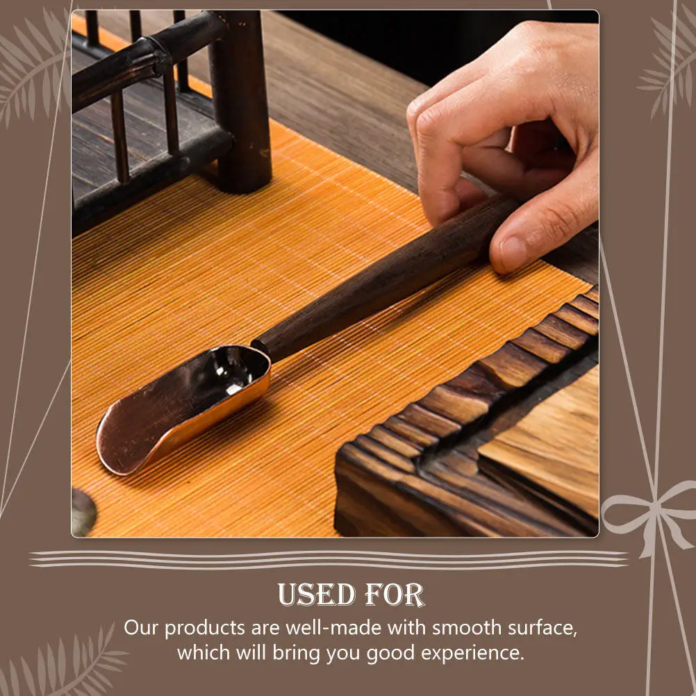 Vintage Long Handle Wooden Teaspoon for Loose Leaf Tea Scooping Salt Coffee Flour Sugar Milk Powder Multi-Function Household Tea view 3