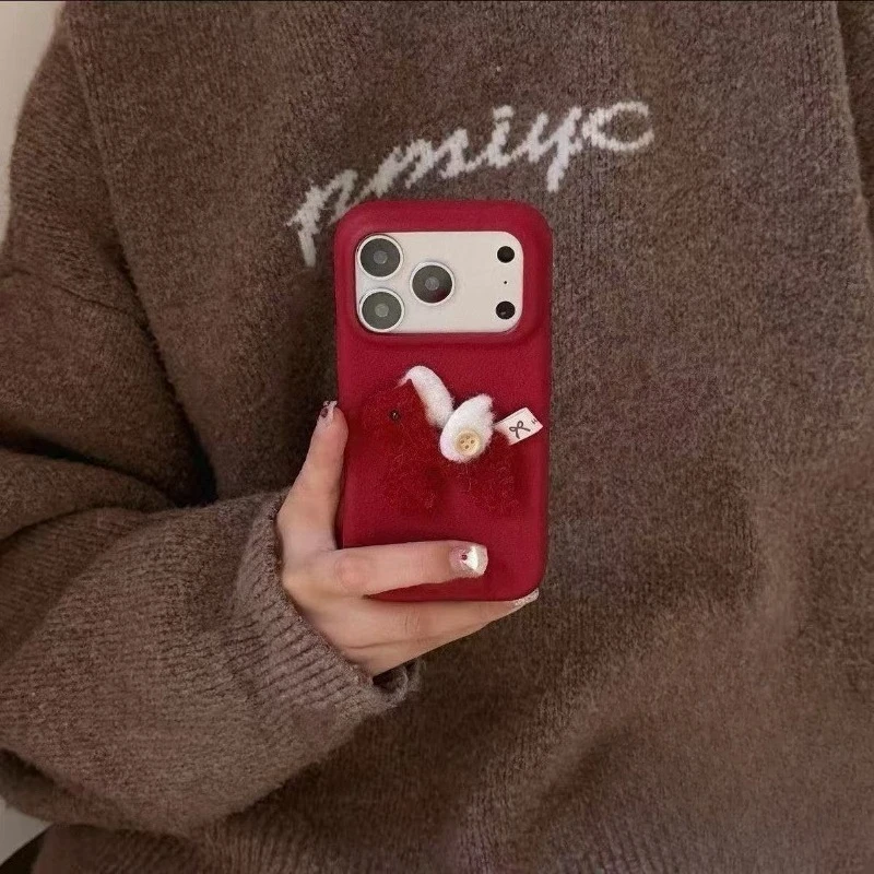 

New Year Plush Pony Phone Case For Vivo V40 V30 V29 Lite V27 V23 V20 V27 V15 Pro V27e V17 Neo G3 Horse PU Leather Cute Cover