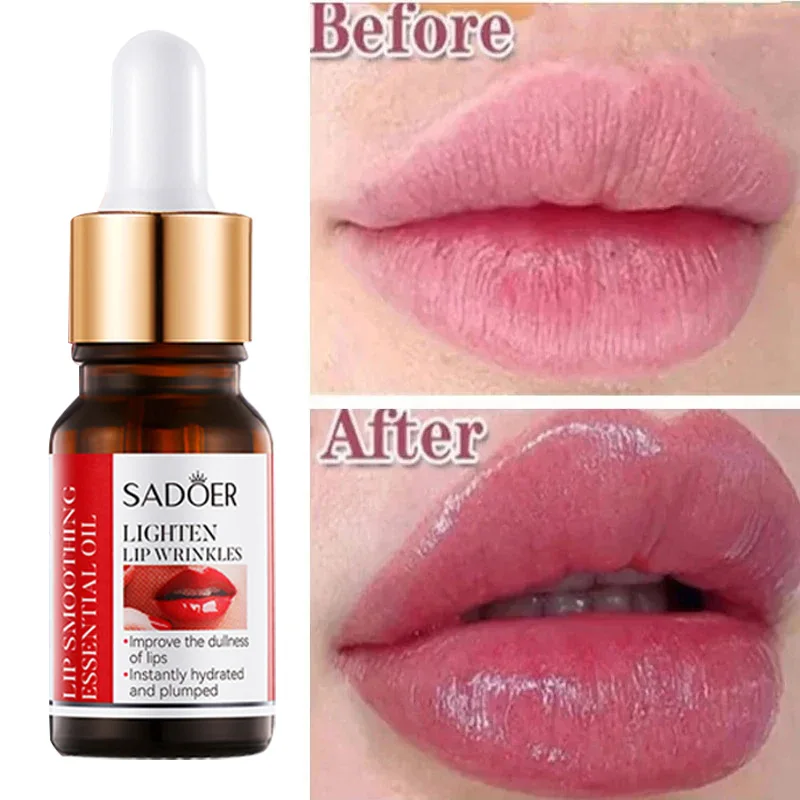 Collagen Lip Plumping Serum Moisturizing Nourish Fade Lip Lines Essential Oil Non-Irritating Hydrating Lip Enhancer Lip Care