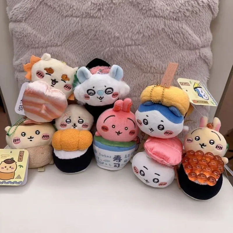 

Chiikawa Usagi Anime Lovely Plush Doll Sushi - Themed Bag Hanger Tea Cup - Shaped Cartoon Desktop Ornament Cute Decor 2025 New