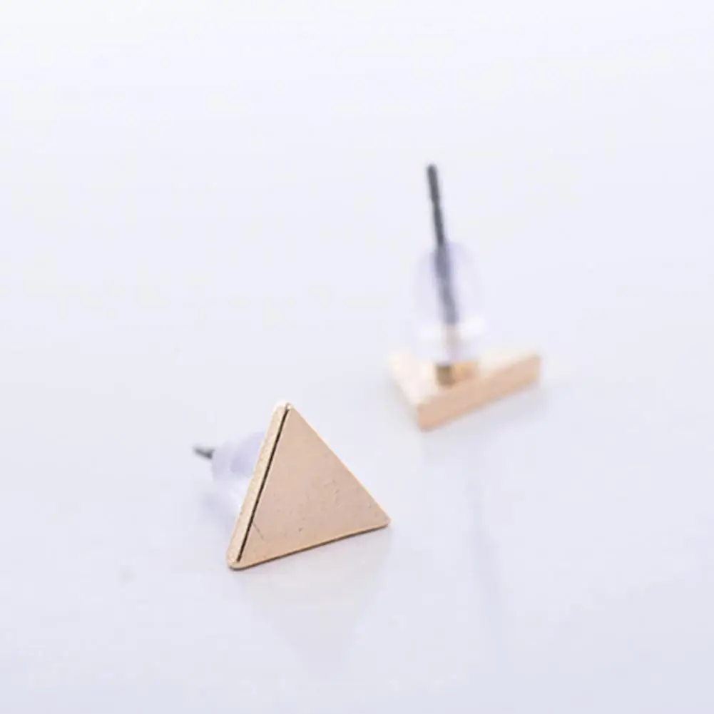 Ear Studs for Dating Fashion Alloy 1 Pair Jewelry Simple Stud Punk Style Earring Triangle Lady Triangle for Dating