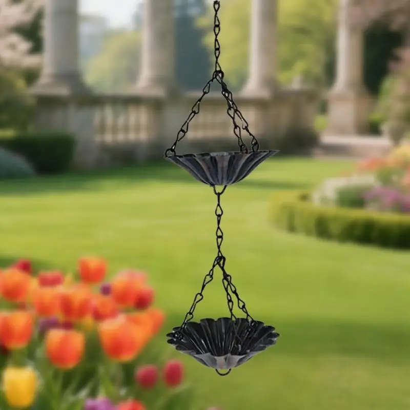 New 1Pcs Water Supply Chain Decoration Outdoor Rain Chain Metal Japanese Style Eaves Drainage Chain Villa Courtyard Rain Chain