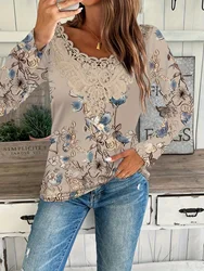 Plus Size Elegant Casual Woman T-Shirt Fashion Loose T-Shirt Woman Temperament Long sleeve T-Shirt Holiday Weekend