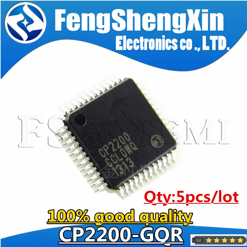 5pcs CP2200-GQR CP2200 TQFP48 CP2200-GQ SINGLE-CHIP ETHERNET CONTROLLER  IC