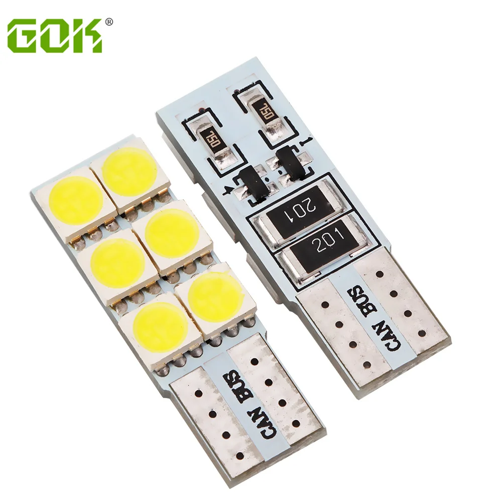 10Pcs T10 W5W Canbus Led License Plate Auto 194 927 161 5050 6SMD Car Reading Side Marker Interior Warning Light Signal Lamp