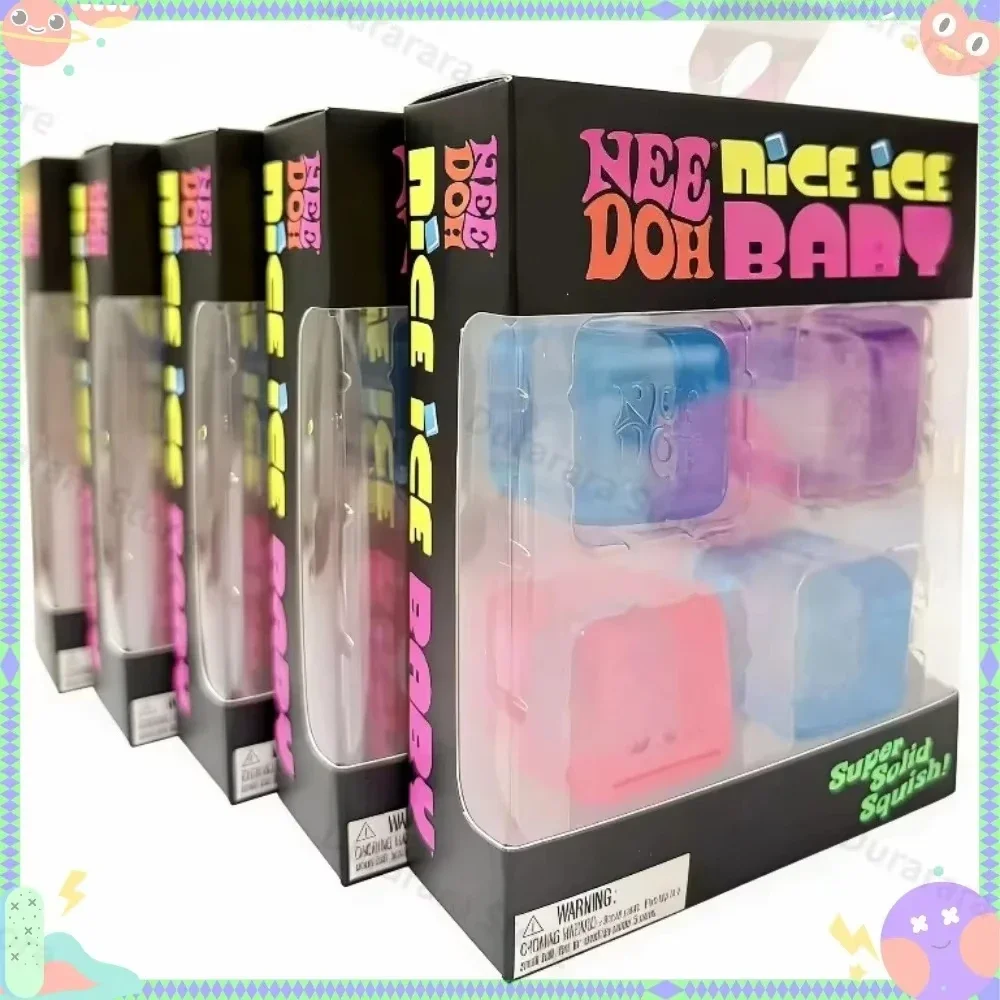Needoh Transparent Glitter Squishy Fidget Toy Jelly Texture Soft Squeezy Stress Relief Toy Cute Heart Bear Ice Pop Sensory