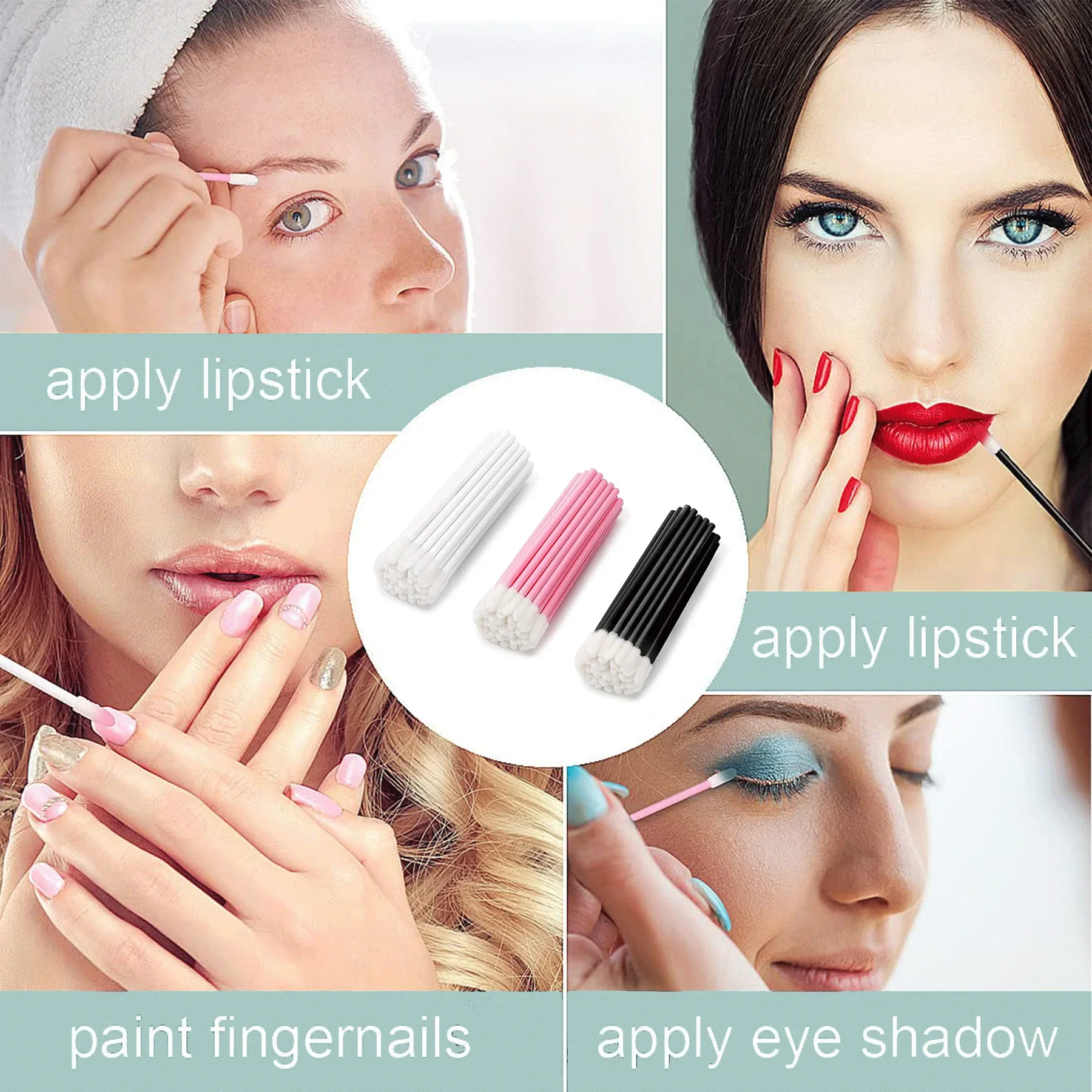 500/1000PCS Disposable Lip Brush Eyelash Makeup Tool Microbrush Lash Extension Mascara Eye Shadow Brushes Accessories Wholesaler
