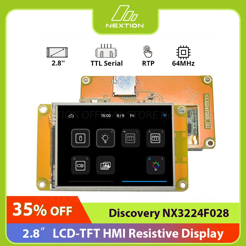 Nextion NX3224F028 2.8” Discovery Series HMI Resistive Touch Display Module Free Simulator Debug Support Assignment Operator