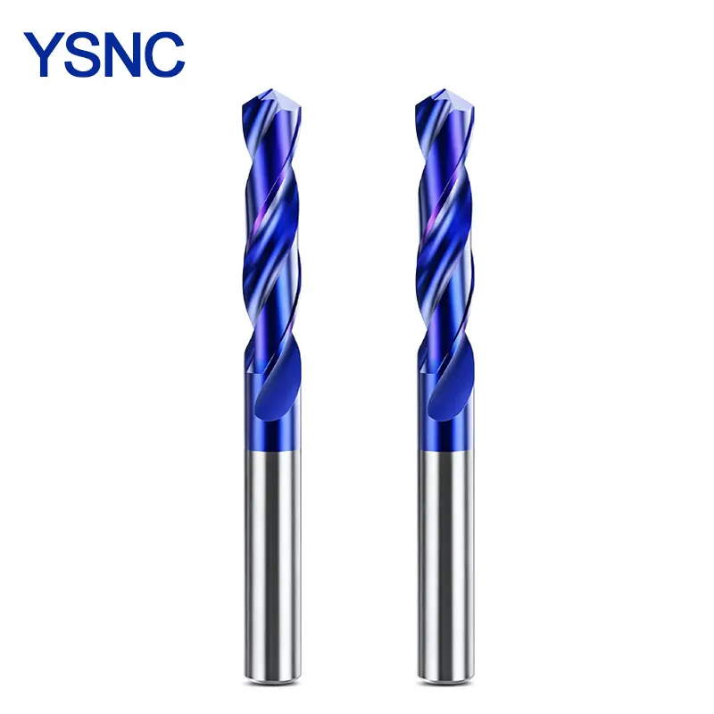 YSNC HRC65 HRC70 2F Tungsten Steel Carbide Drill Bits for CNC Machine Engraving Machine Twist Drill Bit Tools 0.5-20mm