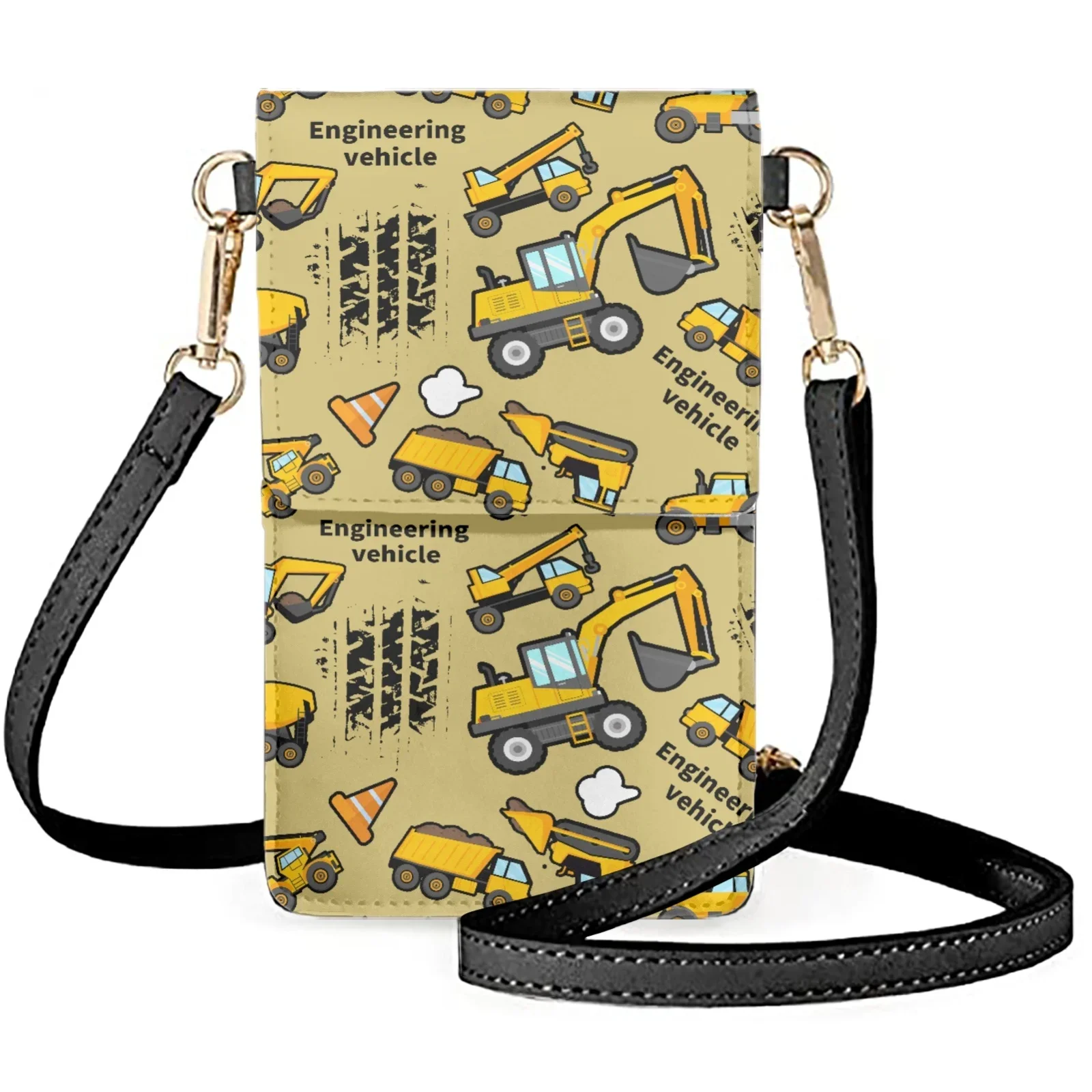 New Unisex Phone Bag Cartoon Car Pattern Waterproof PU Leather Professional Production Process Suitable For Most Mobile Phones