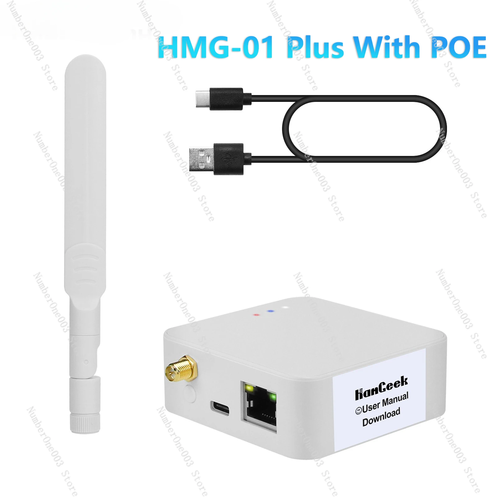 HMG-01 Plus POE Universal ZigBee Gateway ZigBee Coordinator for CC2652P7 Module Black/White (USB Data Cable optional)